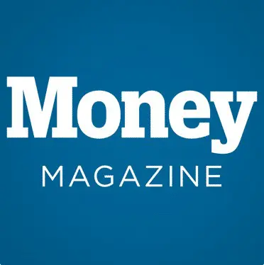 Logo of Money Magazine on a blue background.
